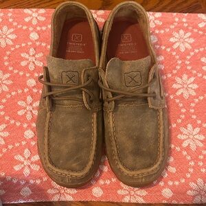 Twisted X Women's Brown Suede Moccasin Boat Shoes